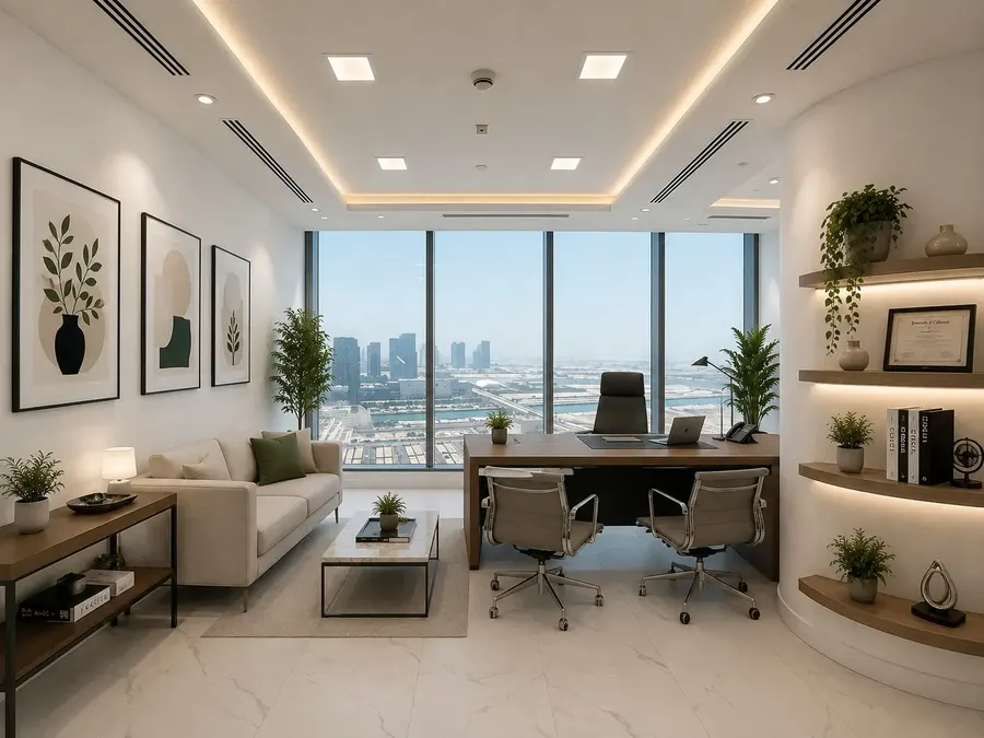Fully furnished private office for rent in ADGM with Al Reem Island views, Aegis Coworking